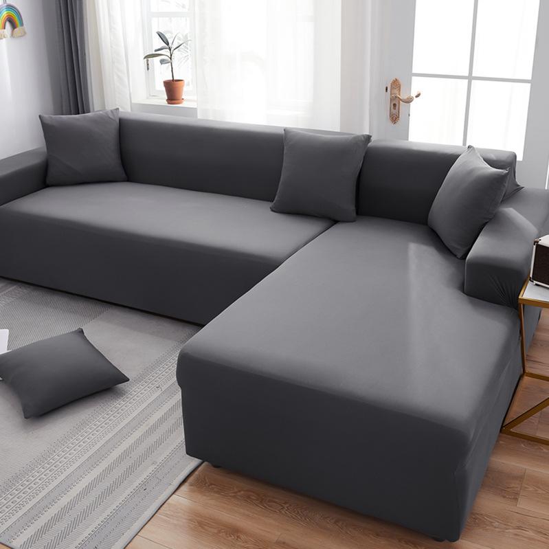 All Inclusive Sofa Cover Simple Solid Color Empress Leather Elastic Sofa Cover Fabric Suitable for All Seasons Anti Cat Scratch