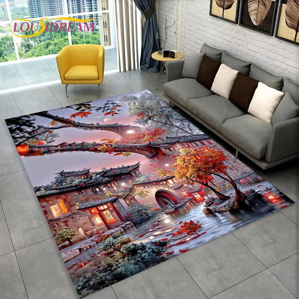 3D Beautiful Dream Magic Castle Scenic Area Rug,Carpet Rug for Living Room Bedroom Sofa Doormat Kitchen Decor Non-slip Floor Mat