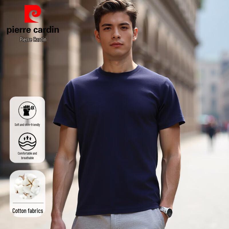 

Pierre Cardin Men s 100% Cotton Solid Crew Neck Short Sleeve T-Shirt XL