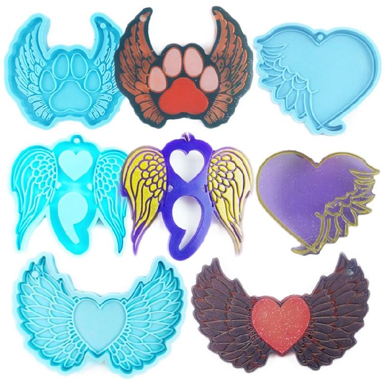 Angel Wings Keychain Silicone Mold Pendant Handmade Mold Birthday Gift Jewelry