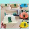 Cute Children's Bucket Hat Girls Summer Korean Sunscreen Baby Sun Hat Boys Dinosaur Cartoon Fisherman Hat