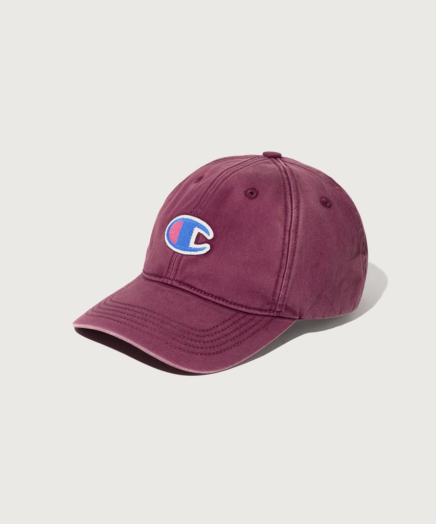 CHAMPION Big C Logo Washed Ball Cap Burgundy