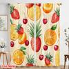 2pcs,2D Plane Printing Curtains Digital Printed Fruit Fiesta 100% Polyester (without Rod) All Seasons Use for Living Room,
