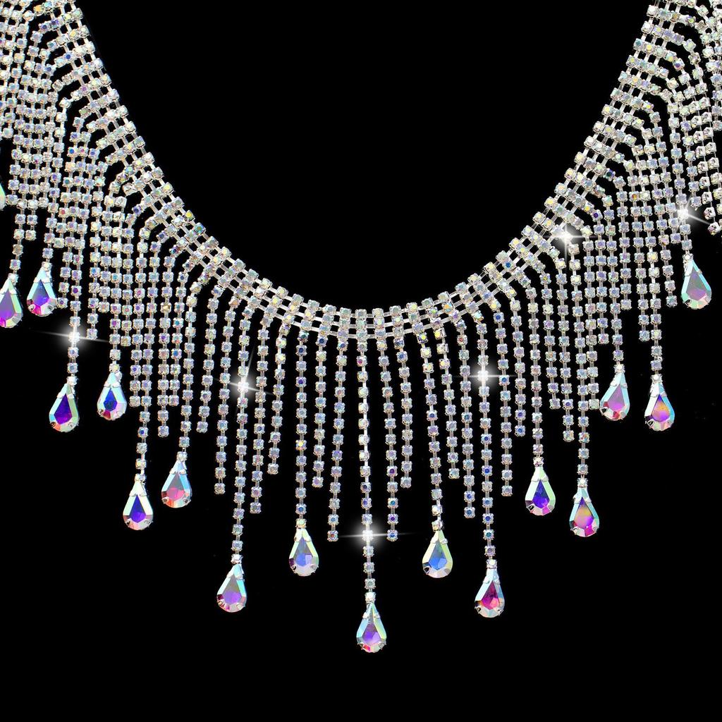 Tassel Water Drop Rhinestone Chain for DIY Wedding and Evening Gowns