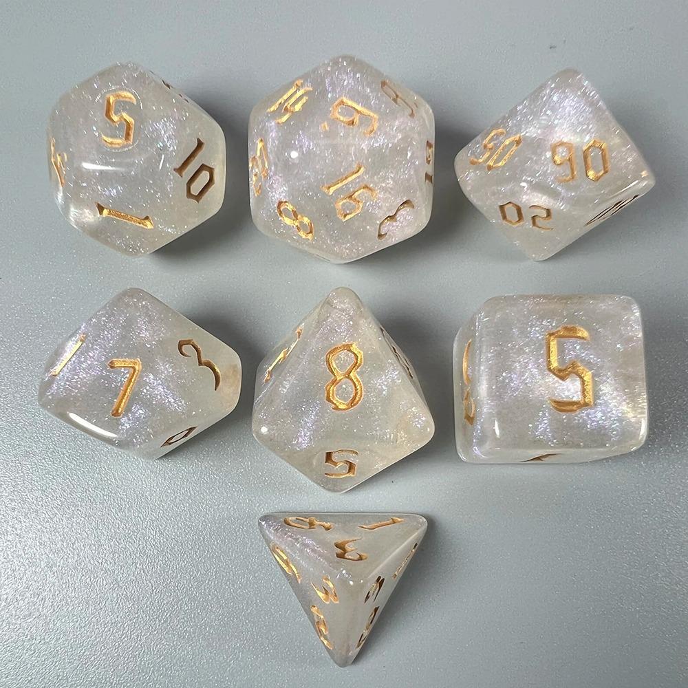 7Pcs/Set 7-Die Polyhedral Dice Acrylic Game Dice New DND Dice  For TRPG DND