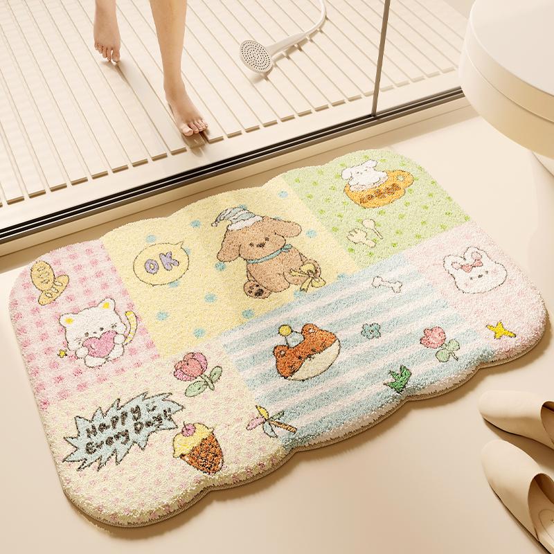 Winter Plüsch Badezimmerbodenmatte Imitation Kaschmir Teppich Toilette Badezimmer Badezimmer Badezimmer Saugmatte Toilette Fußmatte