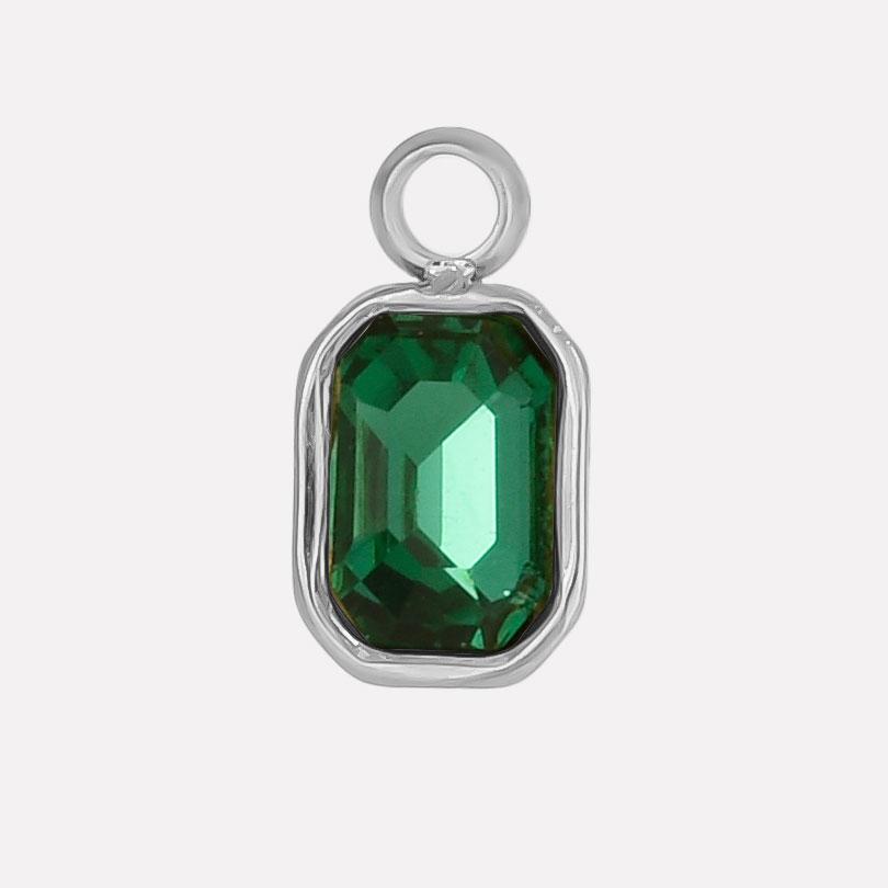 6pcs Different Color Stainless Steel Rectangle Charms For Jewelry Making Supplies Luxury Glass Stone Pendant Charm DIY Earrings