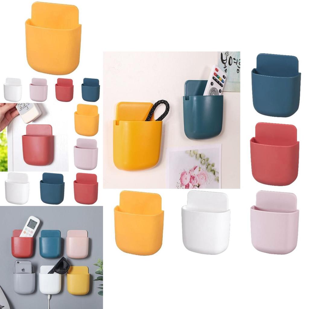 Wall-mounted Smart Tv Remote Control Holder Pp Material Stick-on Multi-functional Storage Box