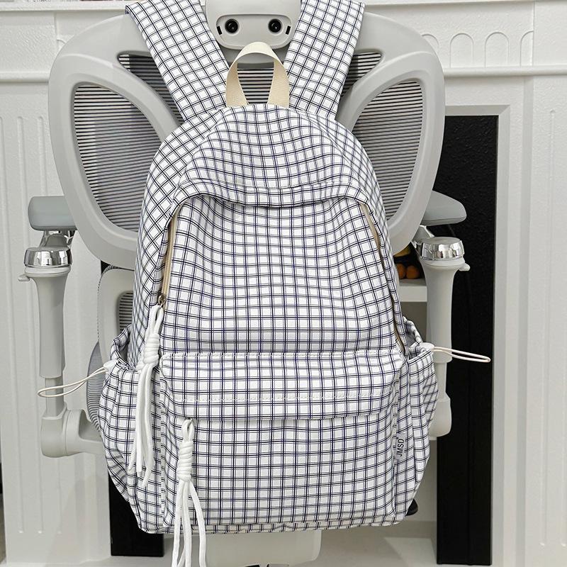 Schoolbag new plaid trend schoolbag female students Japanese versatile students large capacity design sense niche backpack backpack