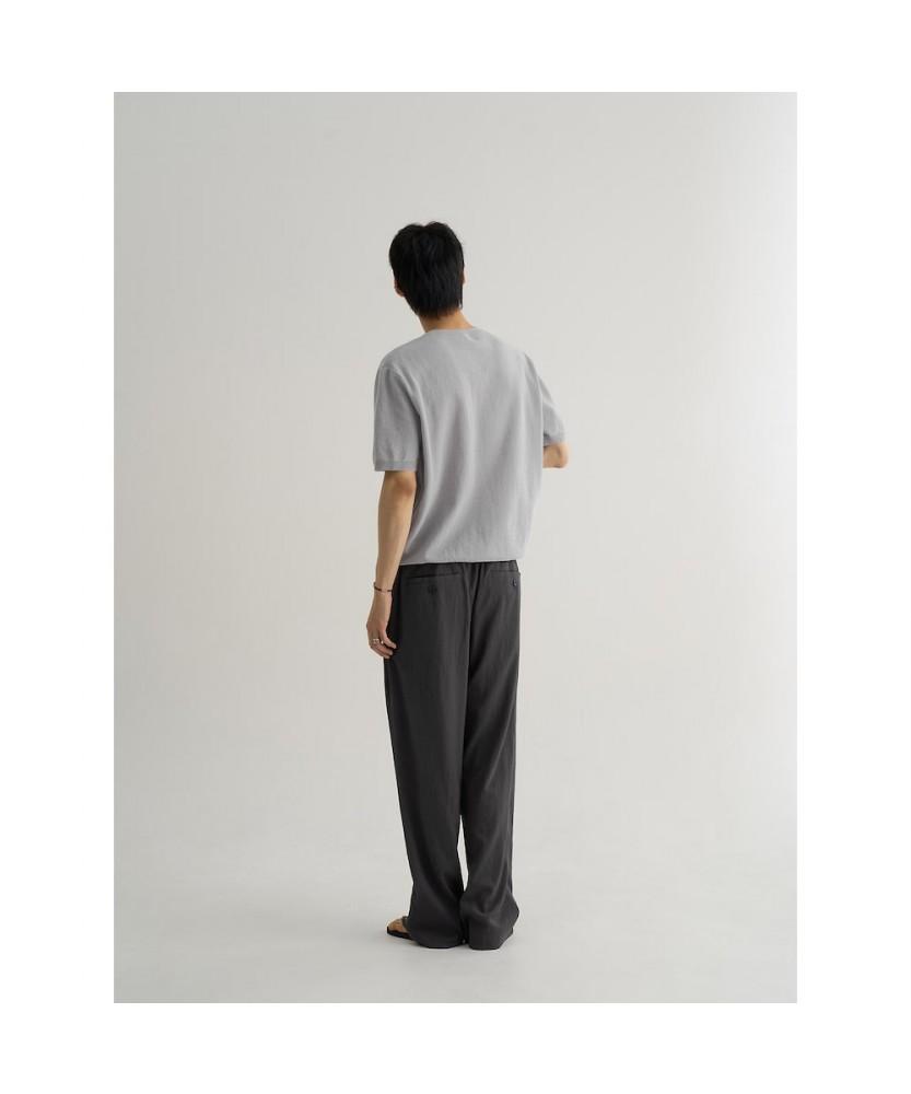 8SECONDS Rayon Blended Slub Wide Fit Slacks Ash
