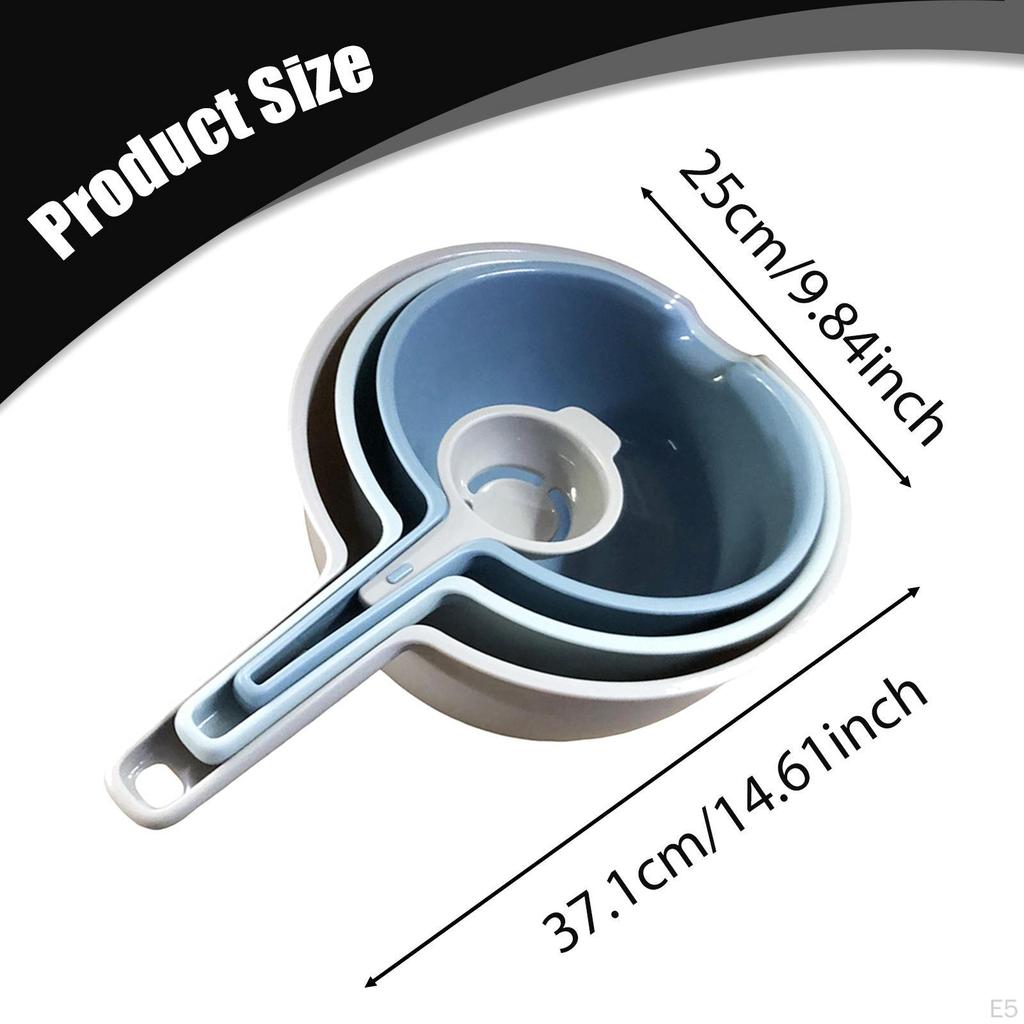 Mixing Bowls Set Nesting Bowl with Handle Pour Spout Colander Vegetable Washing Basket for