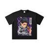 260 GSM Doppelgarn 32er Zählung 100% Baumwolle Jujutsu Kaisen V53 Yuta Druck Unisex Schweres Baumwoll-T-Shirt