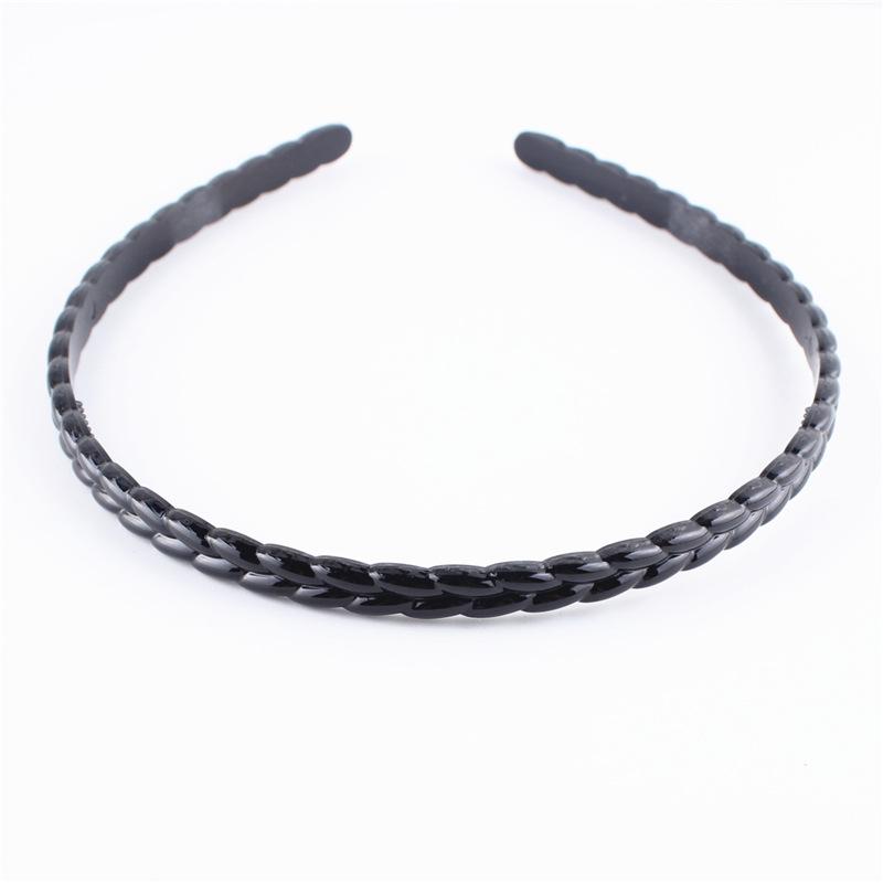 Men's & Women's Black Wave Headband: Sporty, Simple, with Teeth for Slicked Back Hair and Face Washing.