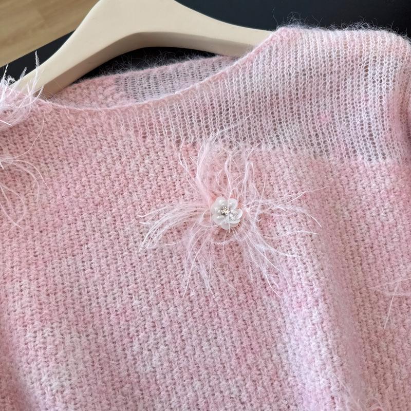 Plus Size Floral Knit Sweater: Chic, Slimming, Soft & Cozy Autumn/Winter Fashion for Women