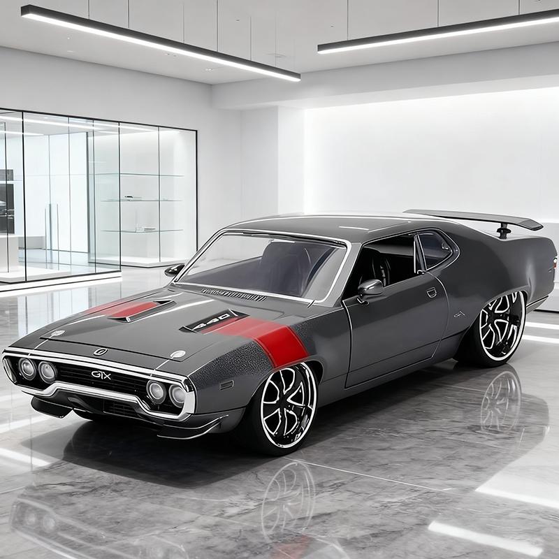 

JADA 1:24 Plymouth GTX 440 1972 Alloy Car Diecasts & Toy Vehicles Car Model Miniature Scale Model Car For Children сірий колір