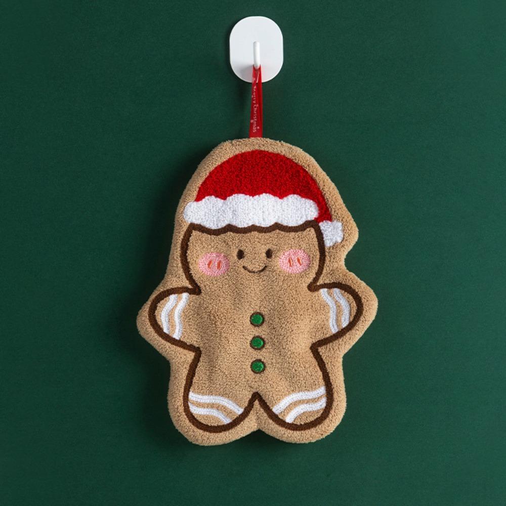 Cartoon Snowman Christmas Hand Towel Absorbent Coral Fleece Bathroom Hand Cloth Christmas Decor Quick-drying