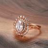Rose Gold Bold Big Wedding Rings For Bridal Women Micro Wax Inlay Natural Zircon Ring High Quality Daily Fine Jewelry