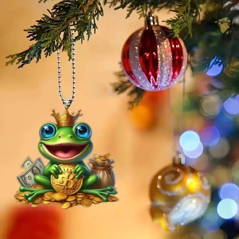 Eyecatching Cartoon Acrylic Frog Car Charm Excellent For Unique Accessories Vehicle