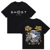Japanese Game Ghost of Yotei Graphic 100%cotton Men's Shirt Ukiyo-e Style O-Neck Short Sleeve Women's Fashion Oversized Tshirt