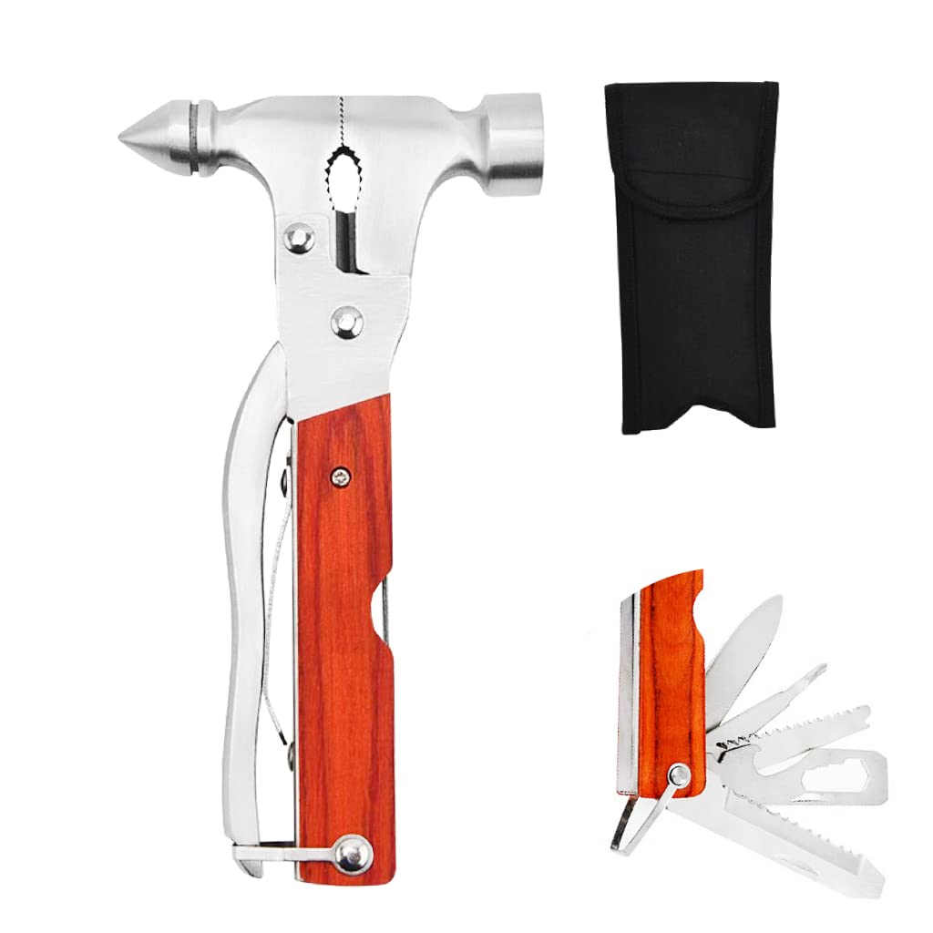Multitool Rettungshammer mit Autosicherheits-Fensterbrecher Alles in Einem Überlebenswerkzeuge Geschenke für Männer, Papa, Ehemann, Outdoor-Enthusiasten