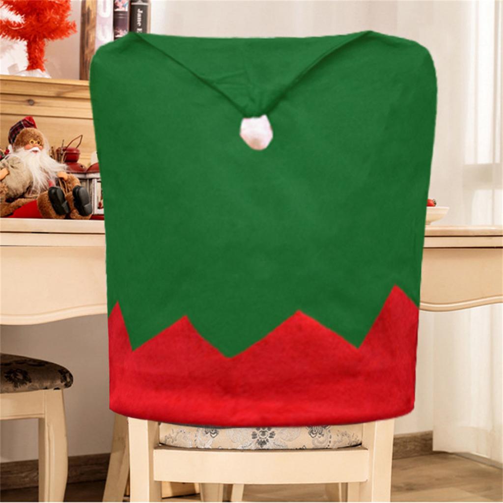 Green Santa Hat Christmas Chair Back Cover Christmas Decoration for Home 2023 New Year Decor Table Ornaments 70cmx50cm