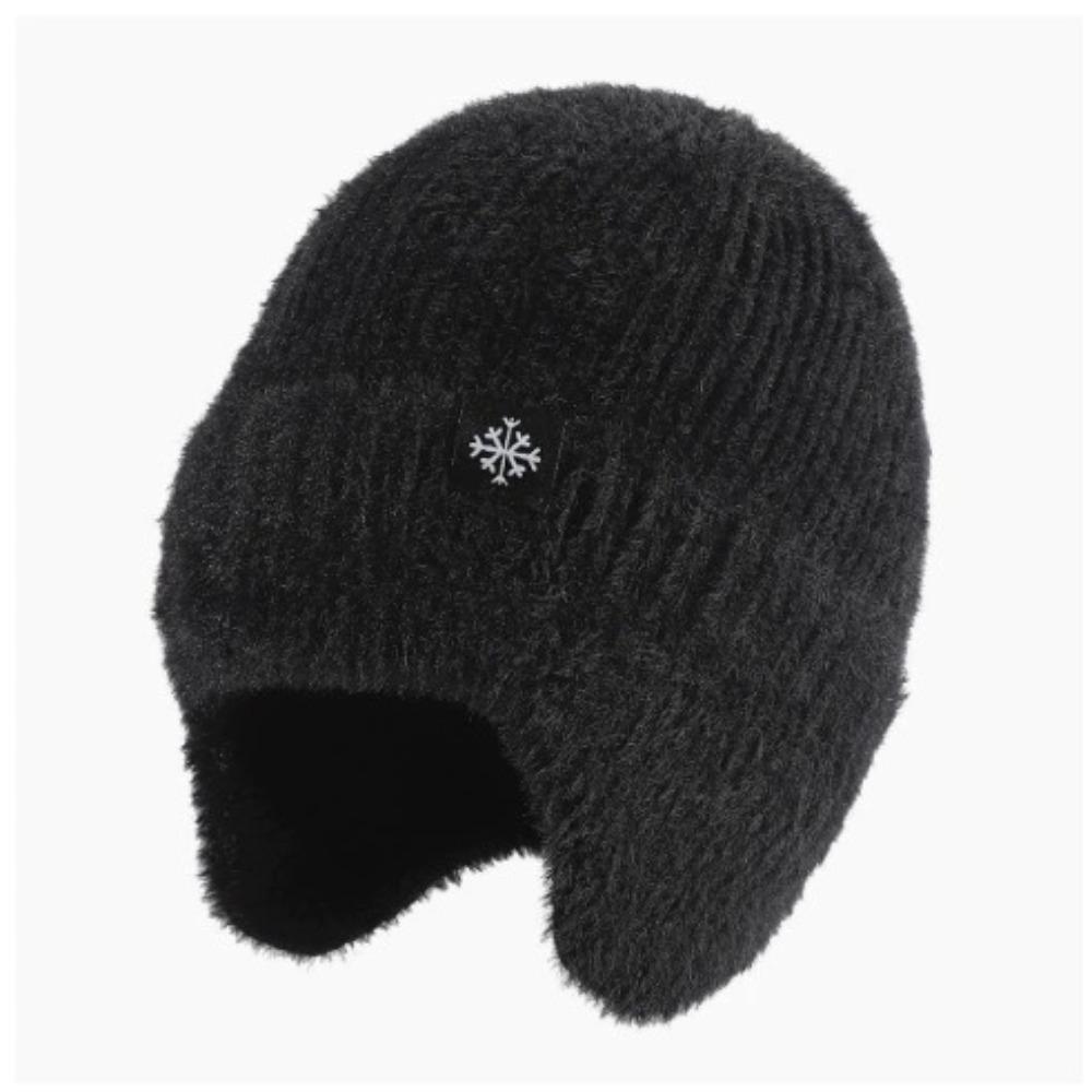 New Women Candy Colors Earflap Winter Hat Fashion Faux Fur Knitted Hat Kpop Style Soft Beanie Hats Female Streetwear Cap