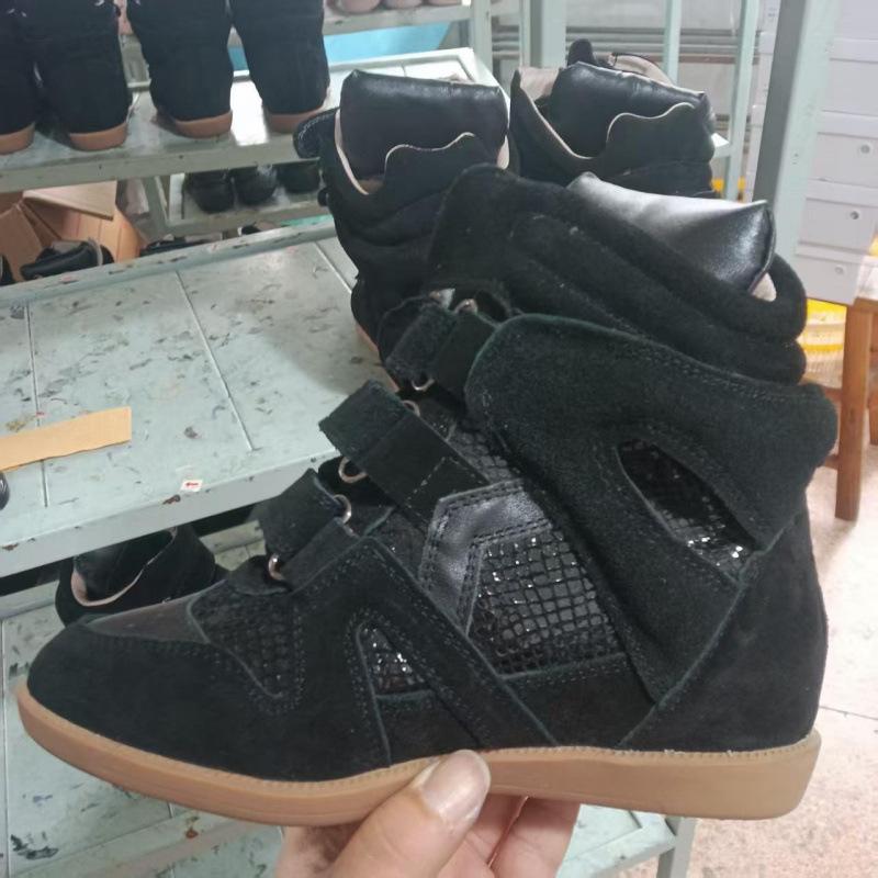 

ISA Isa s new 2026 hidden inner height increase high-top women s shoes color matching flat casual Velcro sneakers women 40