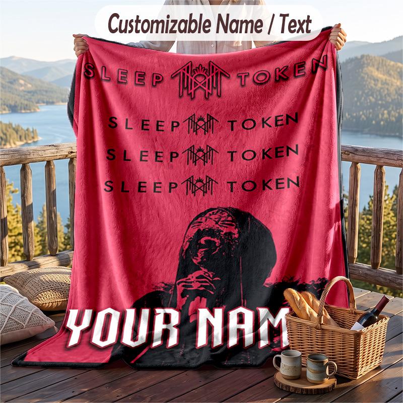 Personalisierbare Flanell-Kuscheldecke, Leichte Gemütliche Bett-Sofa-DeckeSleep Token