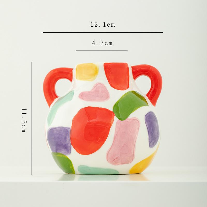 

Creative Color Hand-painted Ceramic Vases for Home Desktop Flower Arrangements, Hydroponics High-end Decorative Items