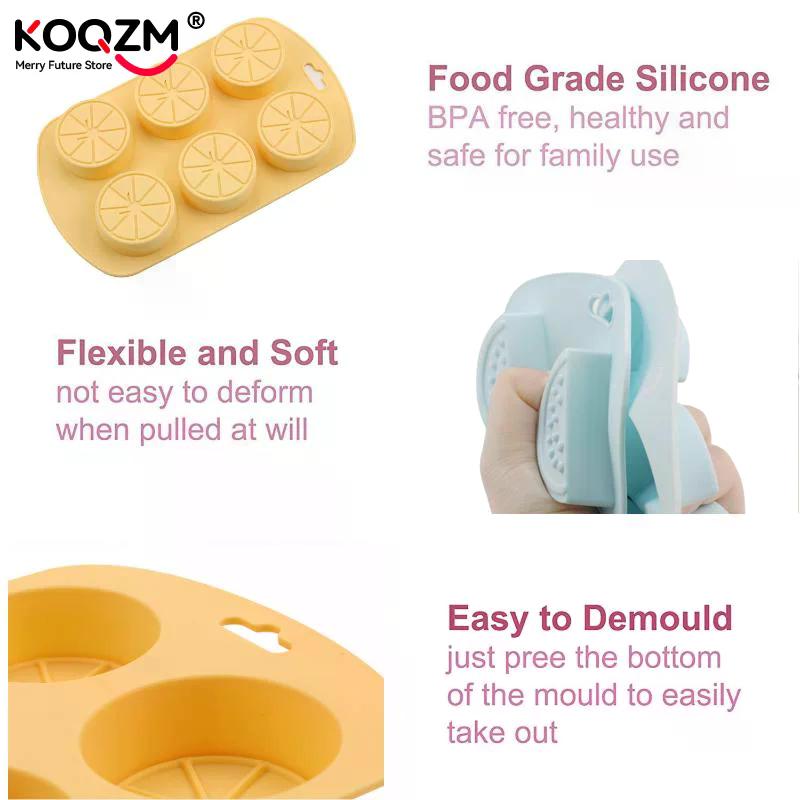 Watermelon Strawberry Lemon Shaped Silicone Mold DIY Flexible Easy Release Fondant Chocolate Gummy Pudding Molds