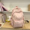 Lightweight Candy Color Dual Shoulder Bag With Nylon Material And Spacious Capacity For Students