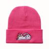 Cute lazy cat embroidered knitted hat for male and female students, warm pullover hip-hop beanie