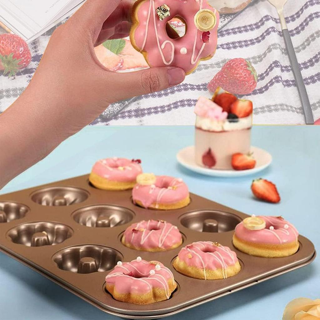 Baking Mold 12-Cavity Non-Stick Silicone 35.5x26.5cm Gray Cake Pan