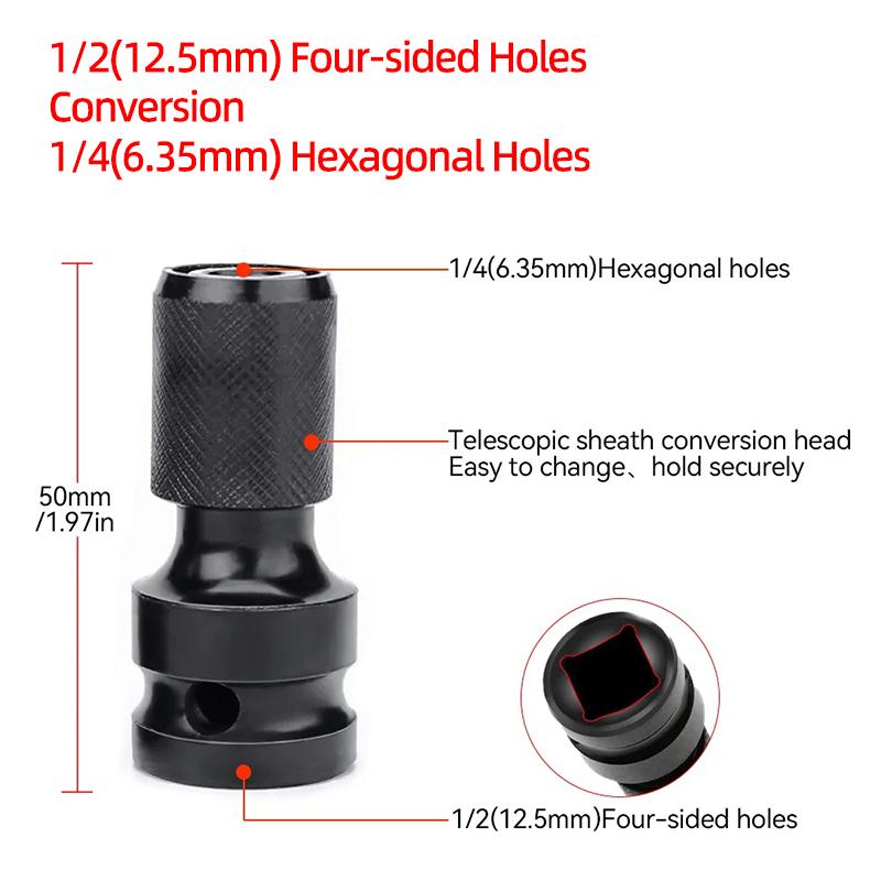 PH2 Phillips Screwdriver Bits Cross Head Magnetic 50/100/150mm Hand Tool 1/2” Square To 1/4” Hex Wrench Socket Adapter Converter