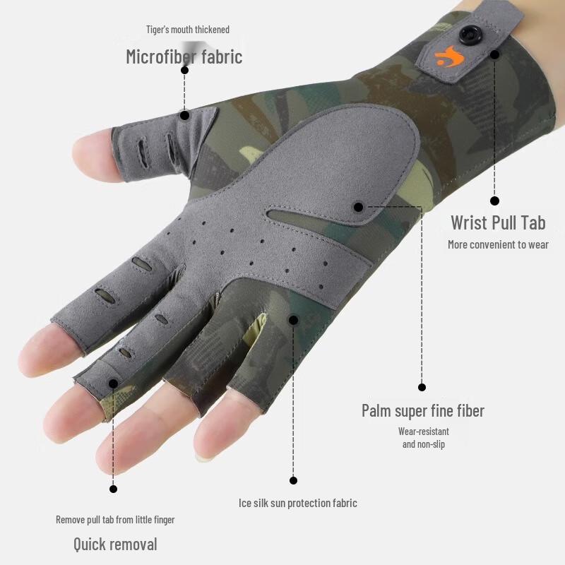 IDDO.NA Men's Half-Finger Fishing Gloves