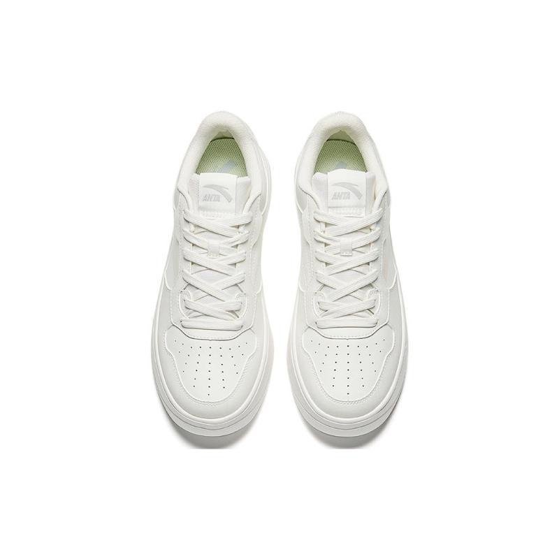 Anta Relaxed Comfortable Slip Resistant Cushioning Low Top Skateboard Shoes Men's White Sneakers 912628011Q-2