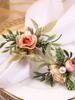 Napkin Ring 3.8cm Inner Diameter Elegant Beautiful Artificial Flower Napkin Ring for Birthday Party Wedding Reception