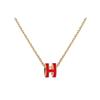 Mini Pop H Pendant Red Metal Necklace Women Necklace Gold H147992F-12