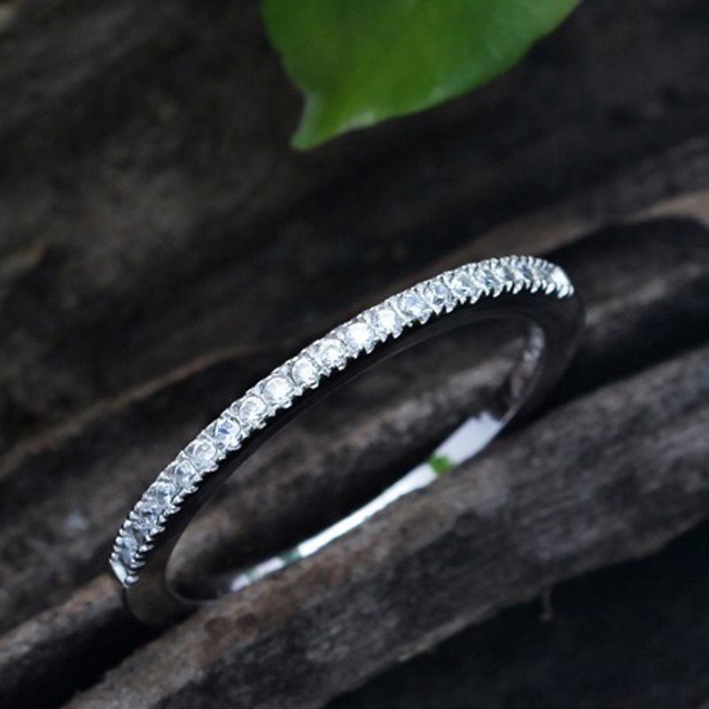 Korejský Retro Stříbrný Imitace Diamantový Dámský Prsten - Módní Jednoduchý Šperk