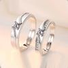 2pcs Couple 925 Sterling Silver Rings Sparkly Zircon for Women and Men Superior Luxury Wedding Jewelry Anniversary Gift