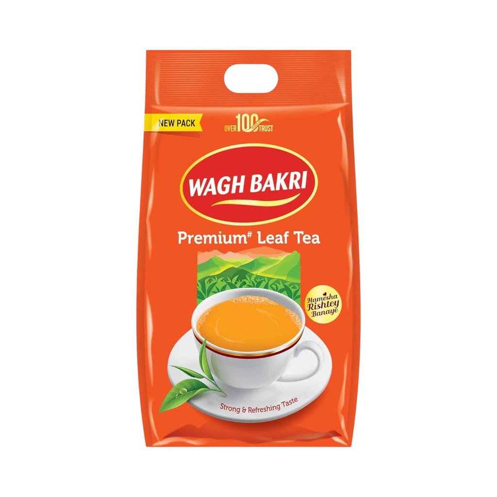 Wagh Bakri Premium Leaf Tea 1kg Poly Pack Black Tea Strong Flavor Rich Aroma Loose Leaves