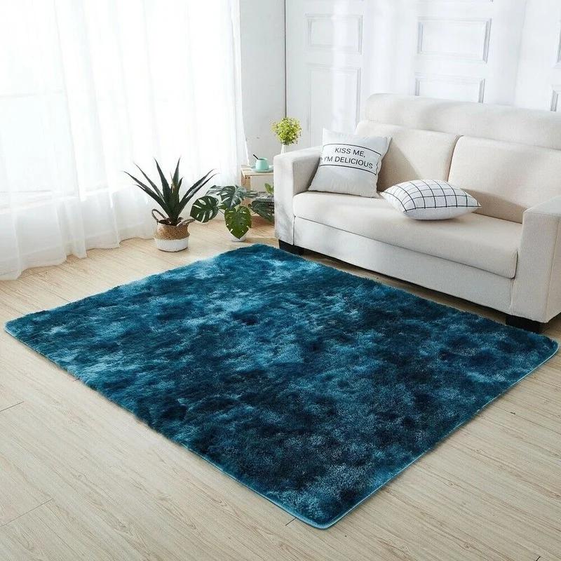Rainbow Colorful Carpet Fluffy Rugs Tie Dyeing Soft Plush Shag Area Rug Anti-Slip Carpets For Living Room Bedroom Floor Mats