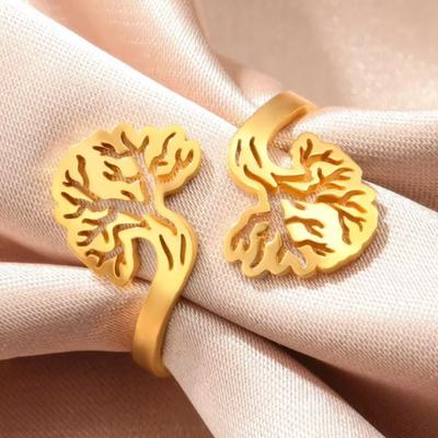 LIKGREAT Retro Tree of Life Adjustable Ring for Women Stainless Steel Men's Family Tree Finger Rings Amulet Jewelry Birthday Gif