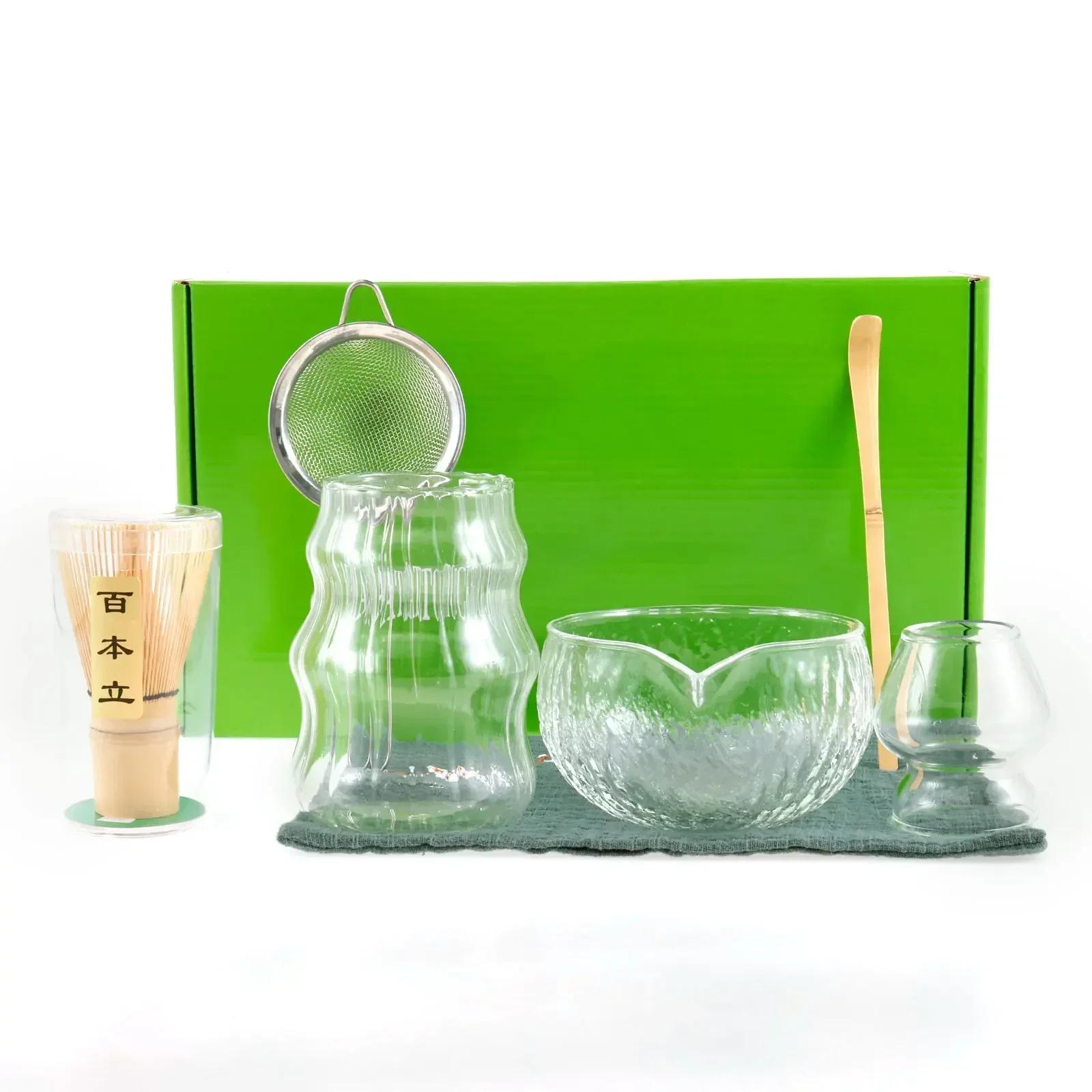 

7Pcs Matcha Whisk Set Clear Glass Japanese Matcha Tea Set Matcha Making Kit with MatchaBowl MatchaCup MatchaWhisk Seven-piece Set прозрачный