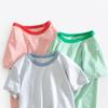Summer Korean Version of Children's Clothing New Products, Children's Short-sleeved T-shirt Striped Baby Clothes Bottoming Shirt