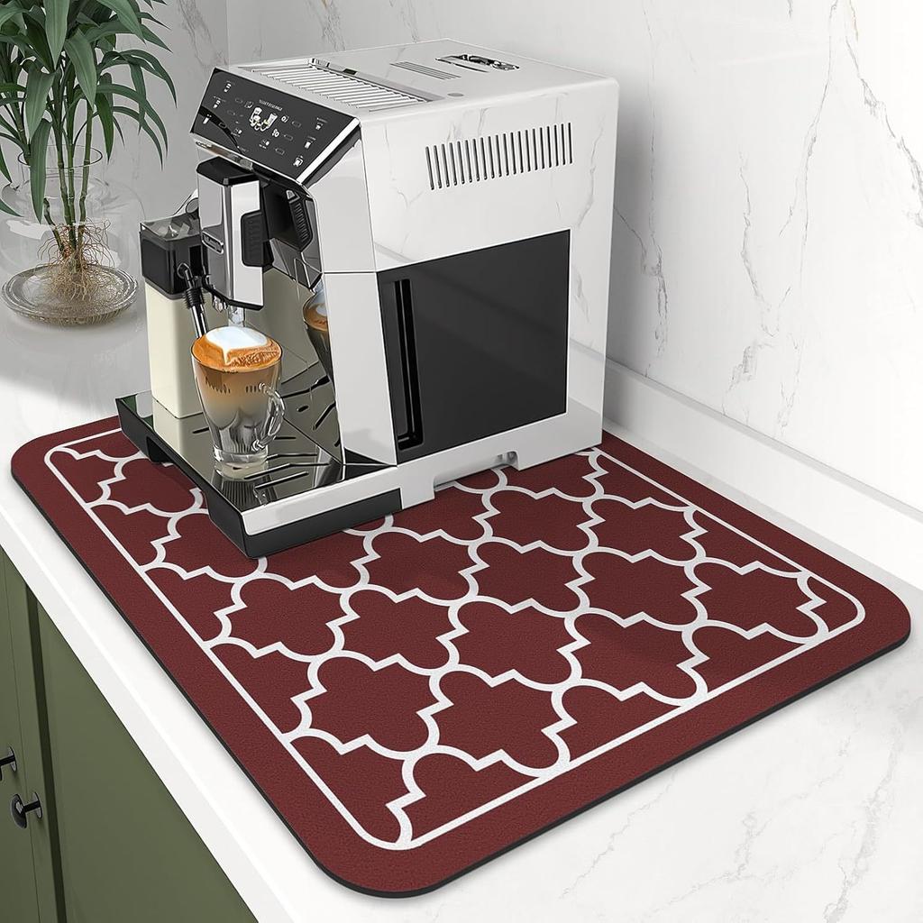 Coffee Machine Mat Diatomite Absorbent Pad Minimalist Design Absorbent Quick Dry Non-Slip Coaster for Kitchen Counter