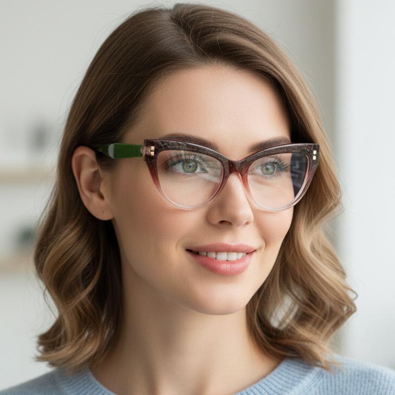 Women's Eyeglasses - Trendy Oversized Cat Eye Glasses
