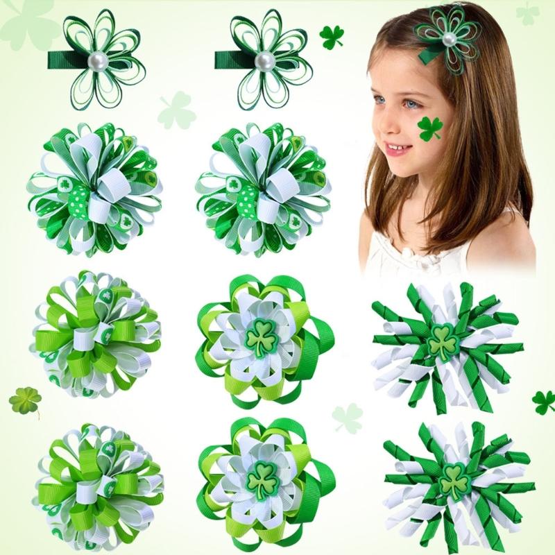 1 Pair Saint Patrick's Hair Clips Stylish Girls Hair Barrettes Hairclips Side Hairpin Trendy Headwear Hair Accessories