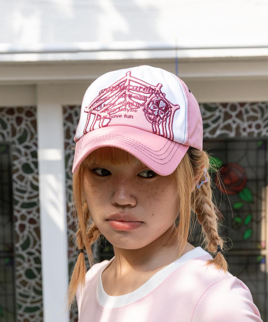 MISSLULZ Graphic Applique Ball Cap Pink