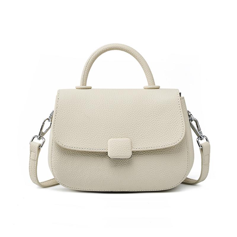 Burminsa Genuine Leather Saddle Small Shoulder Bag Luxury Designer Crossbody Purse Top Handle Handbag